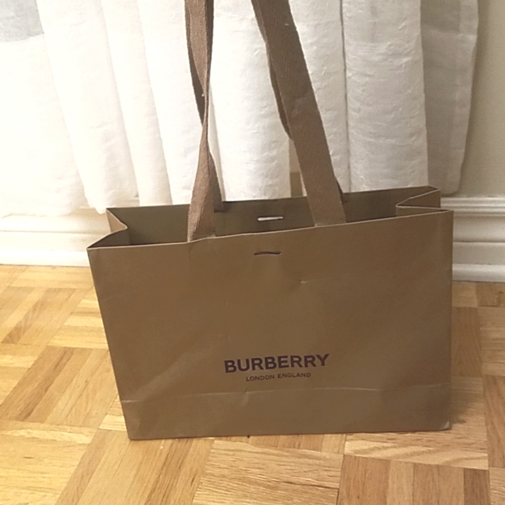 BURBERRY laminated cardboard shopping tote bag